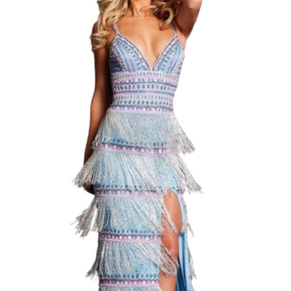 Jovani Dresses & Skirts - NWT Jovani 38846 Beaded Evening Dress Light Blue Size 6